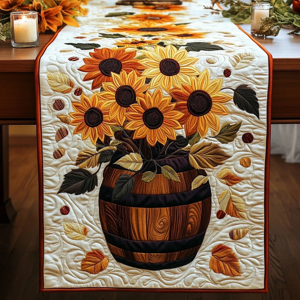 Golden Glow Quilted Table Runner