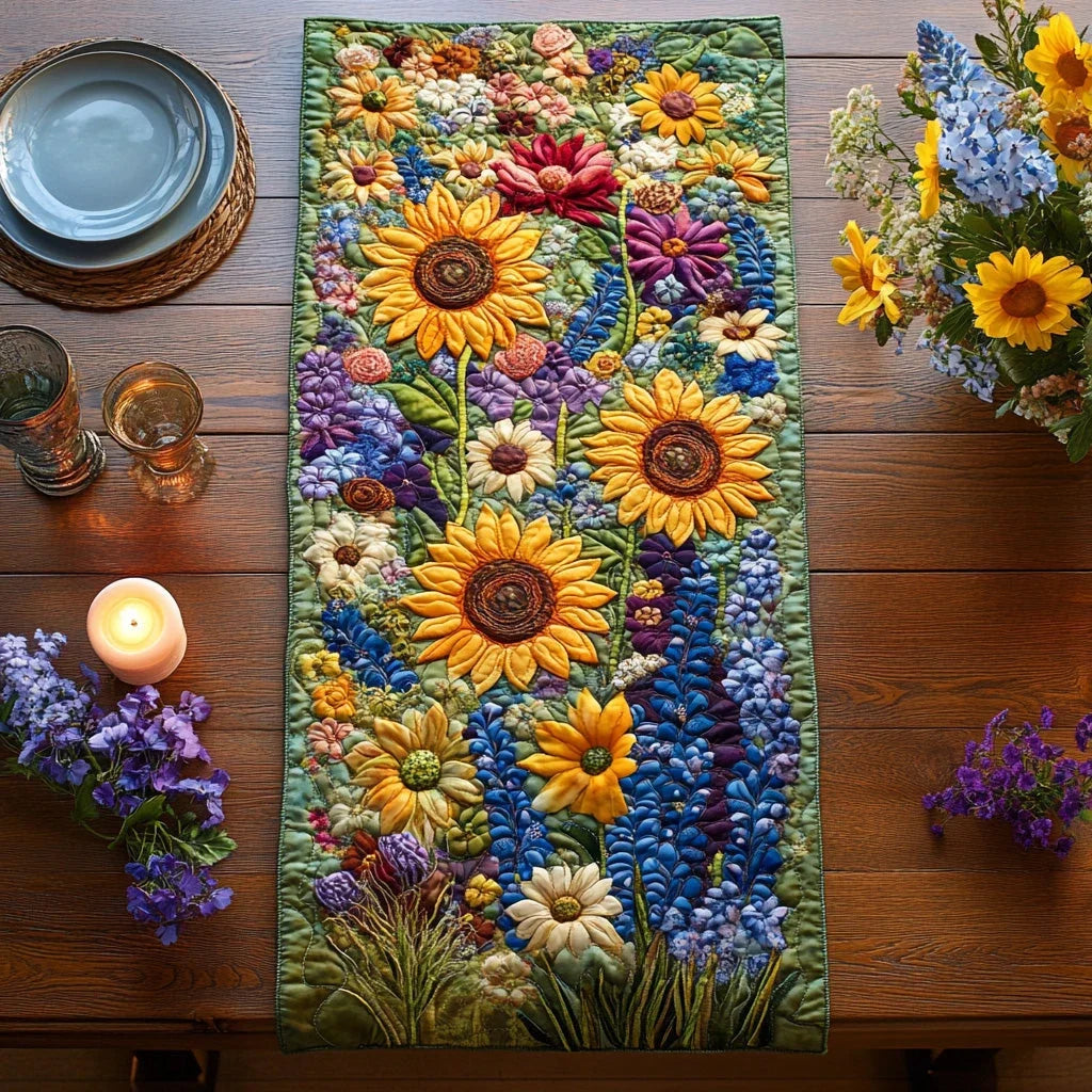 Golden Glow Quilted Table Runner