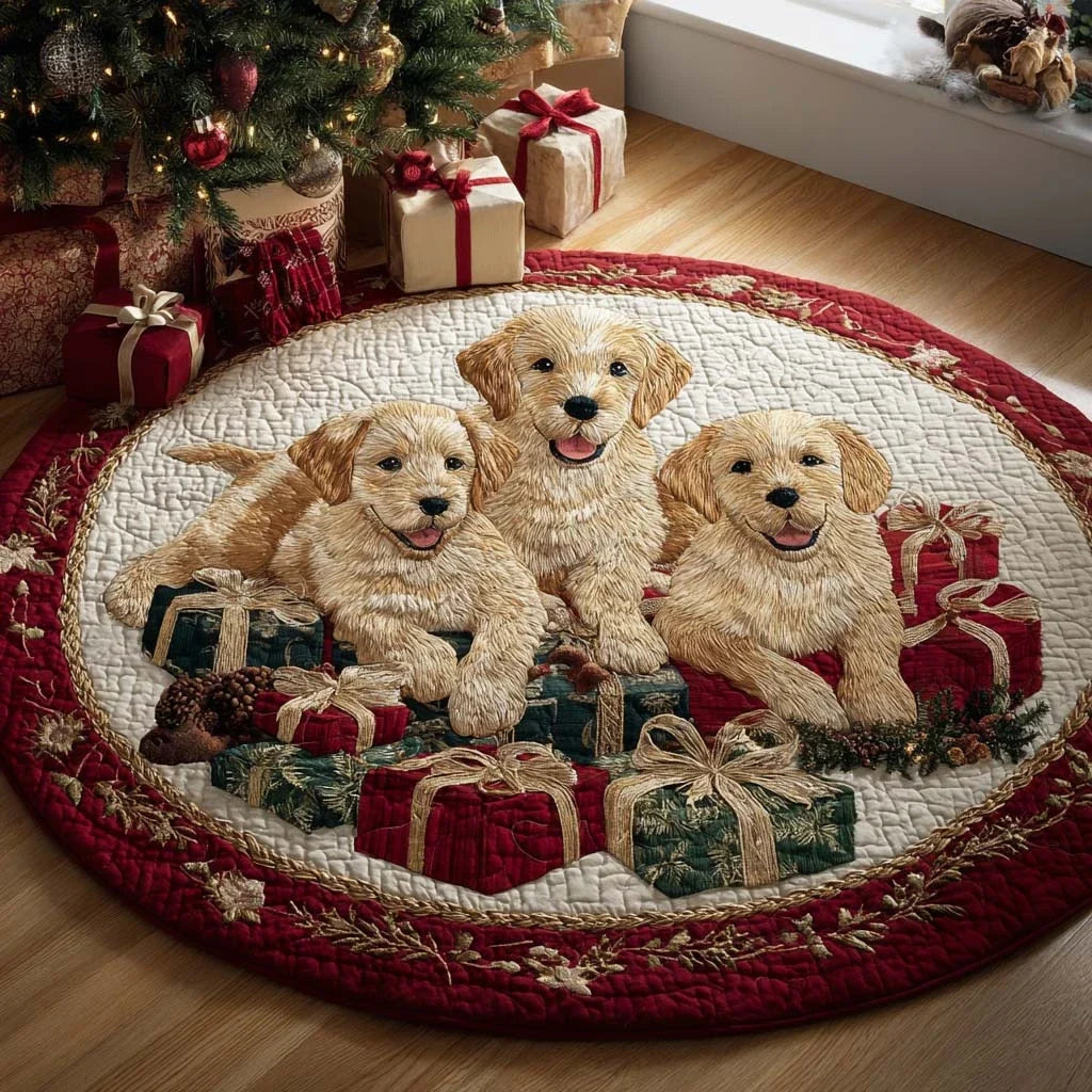 Golden Innocence Quilted Round Mat