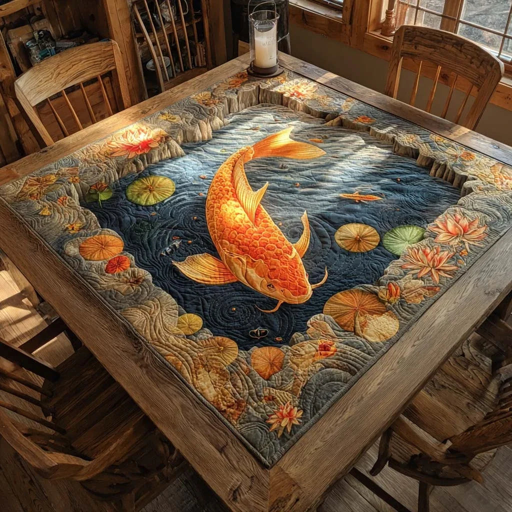 Golden Majesty Quilted Table Topper