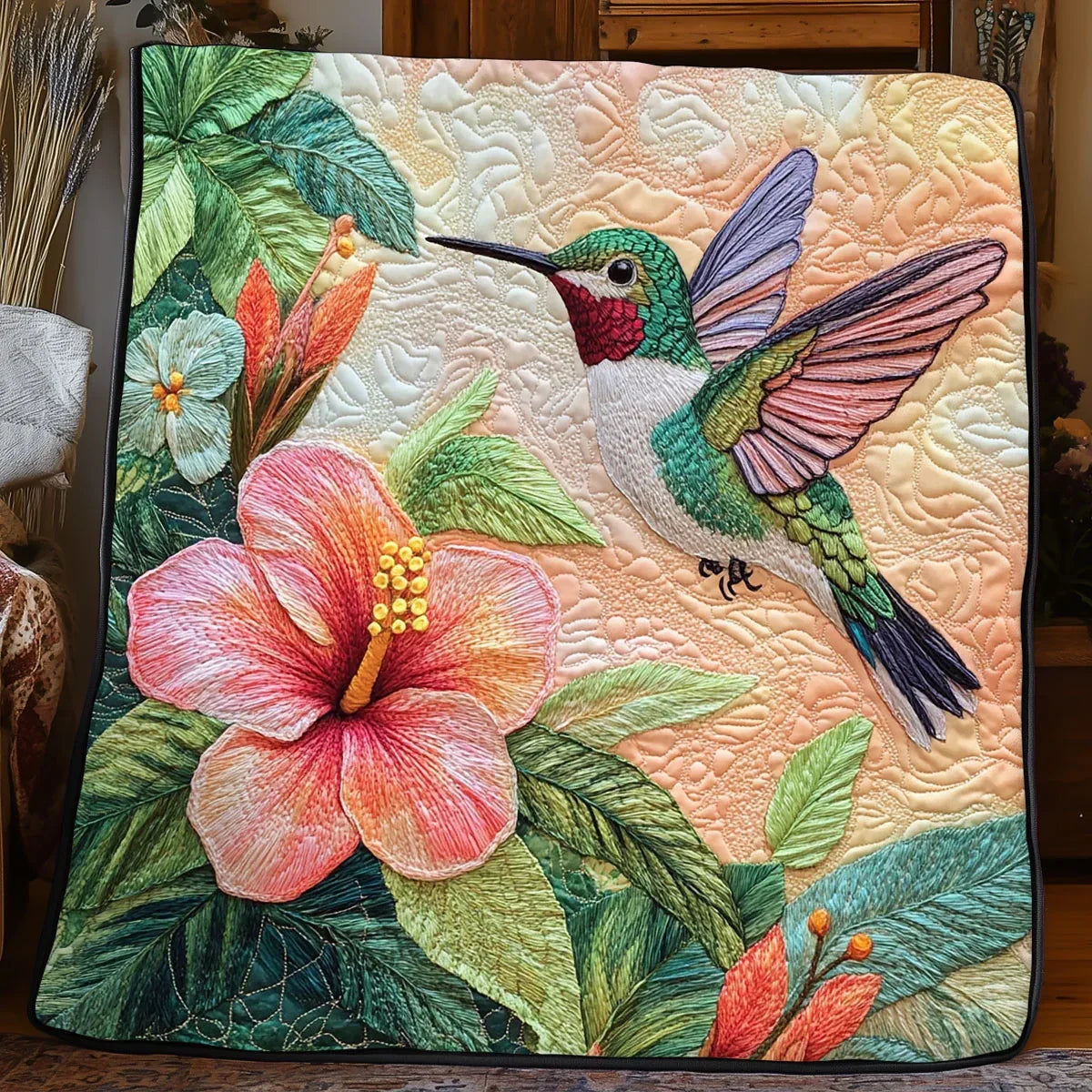 Gorgeous Hummingbird Quilt Blanket