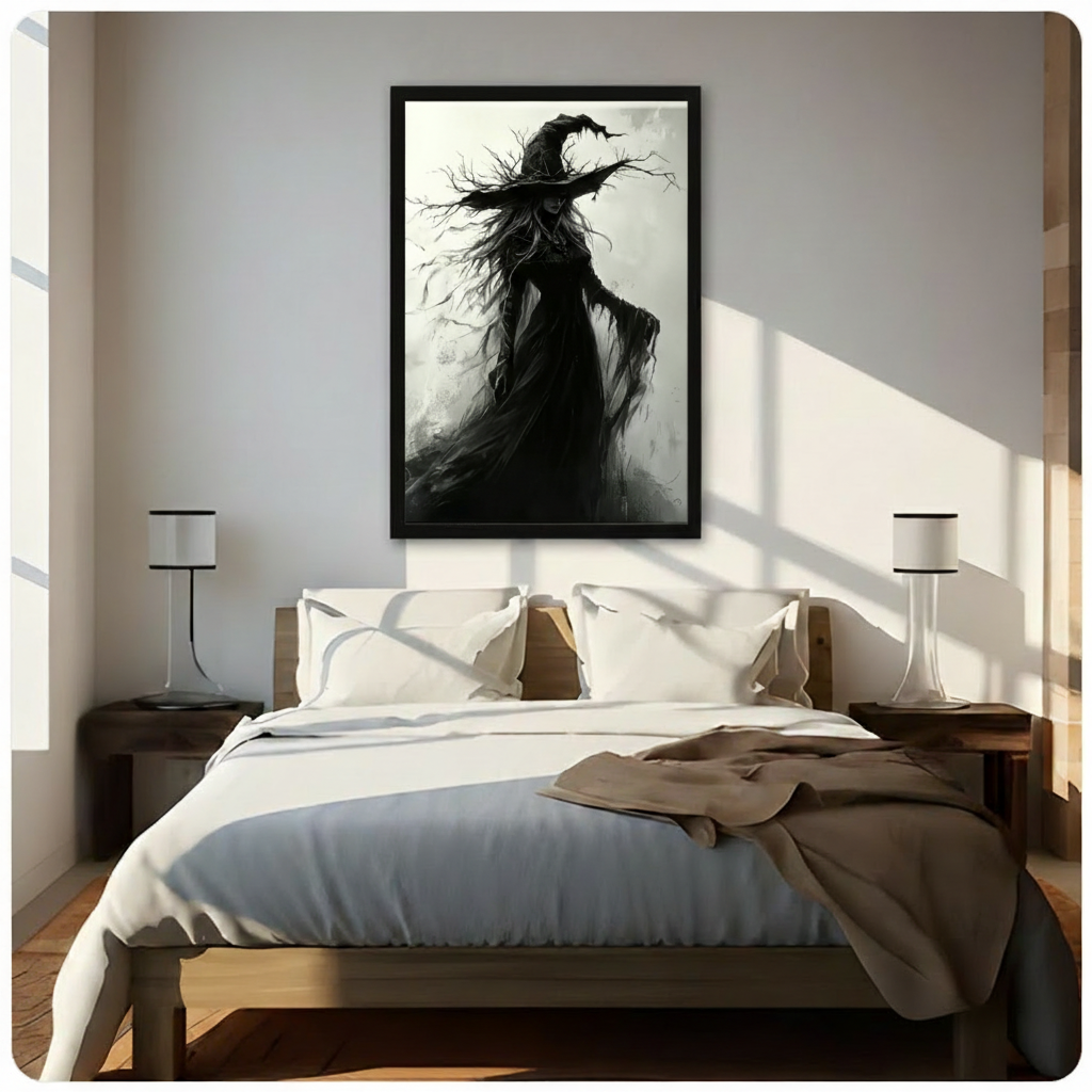 Gothic Witch Dark Fantasy Canvas Art Wall Art