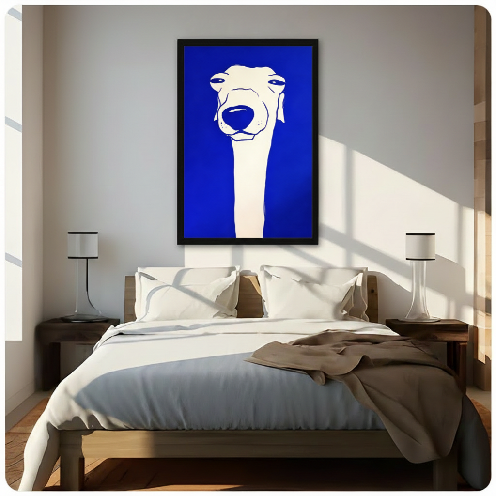 Klein Blue Greyhound Dog Pop Art Canvas Print