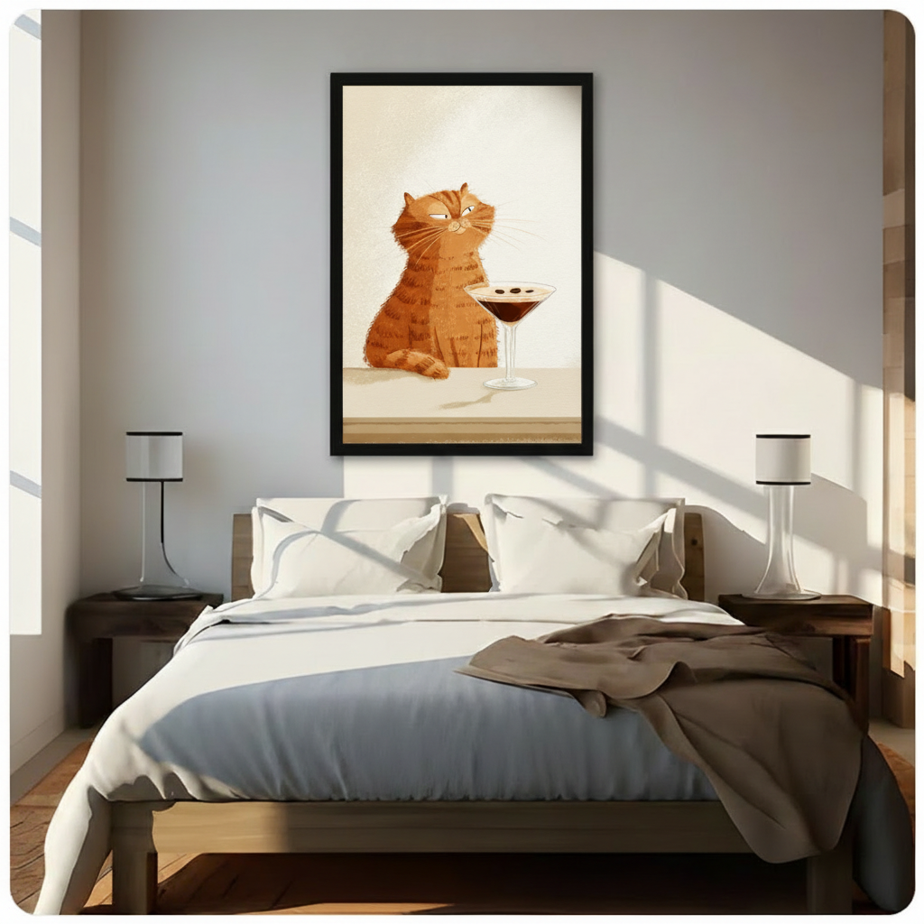 Grumpy Cat Espresso Martini Funny Canvas Art Wall Art