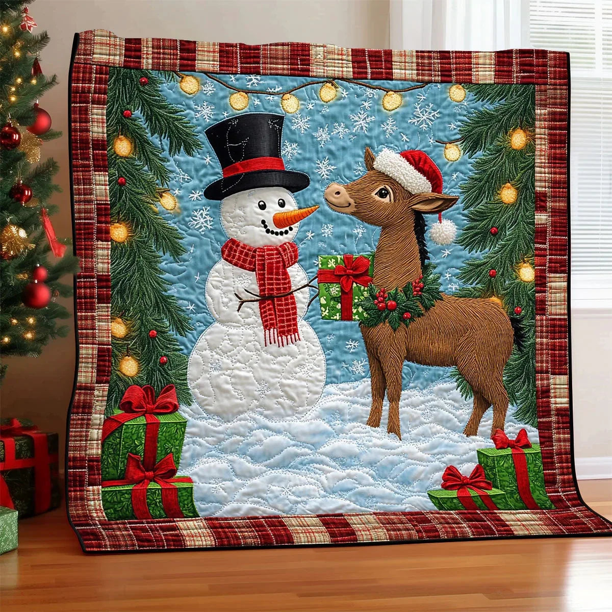 Happy Donkey Quilt Blanket