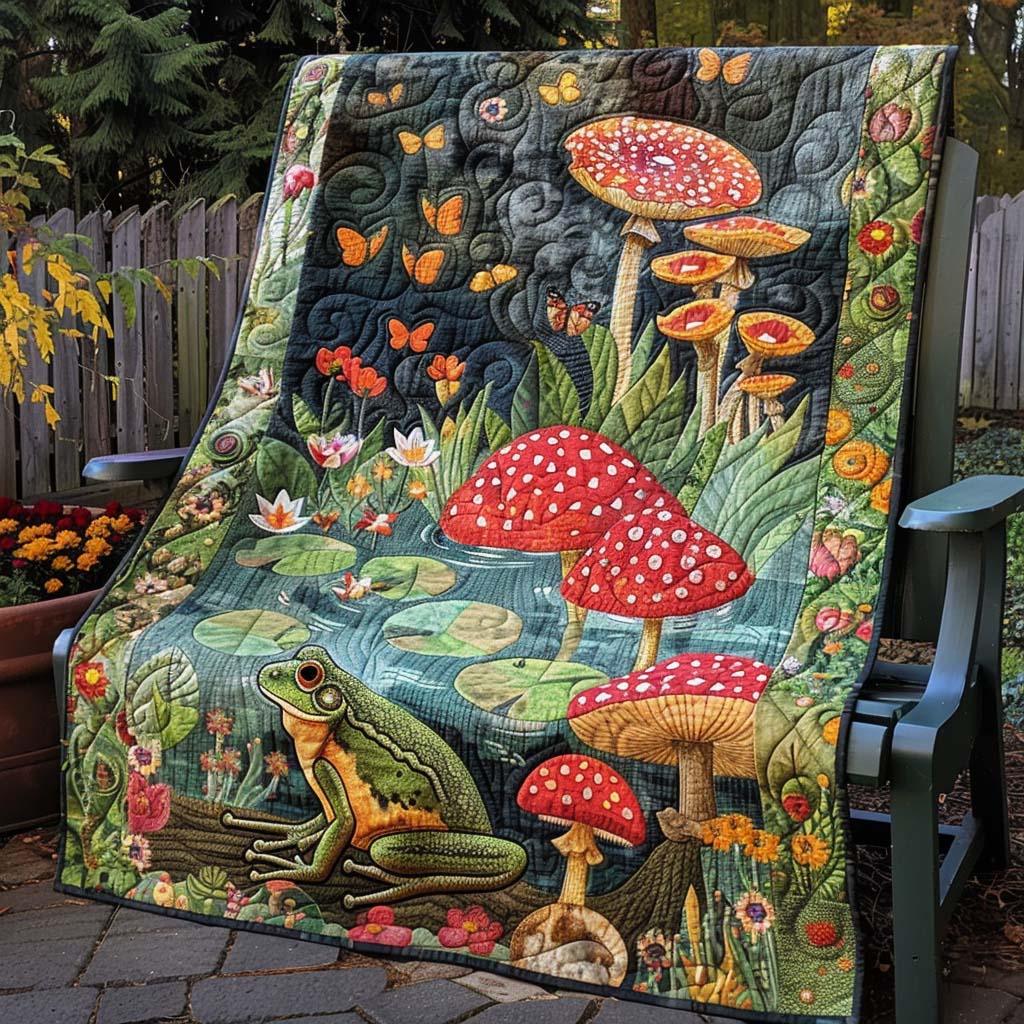 Happy Frog Quilt Blanket - Quilted Blanket by Wild and Way