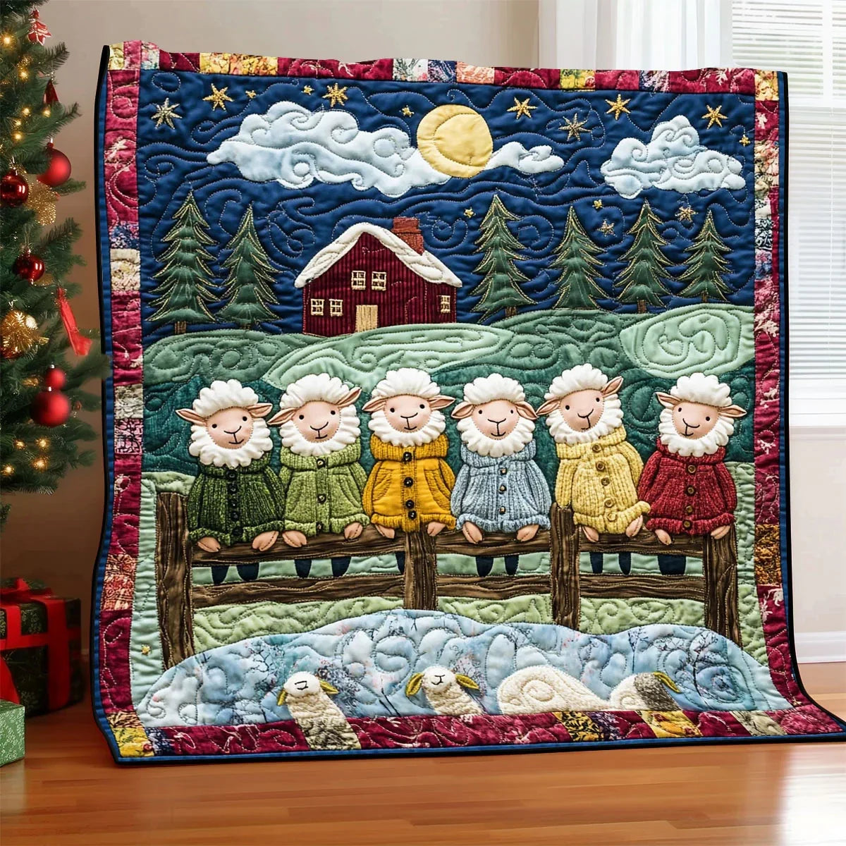 Happy Sheep Quilt Blanket