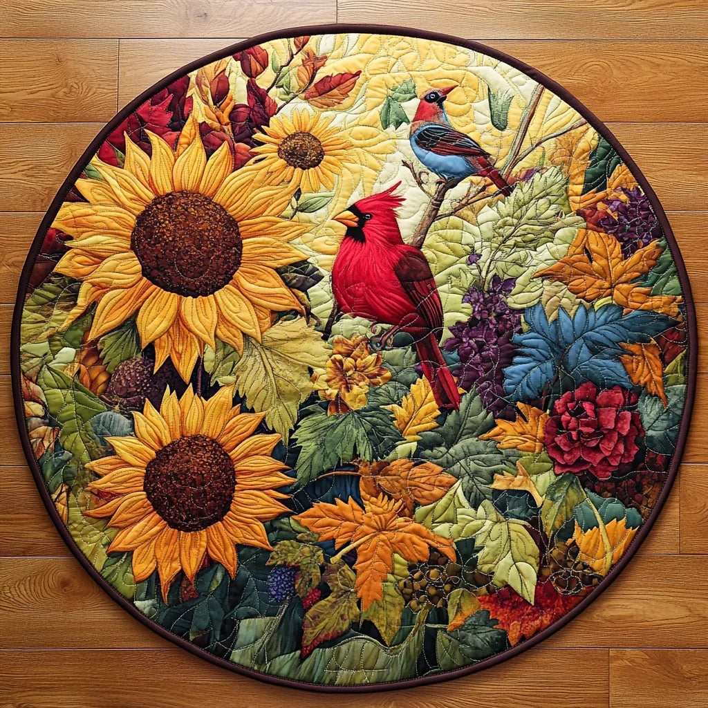 Harvest Glow Quilted Round Mat