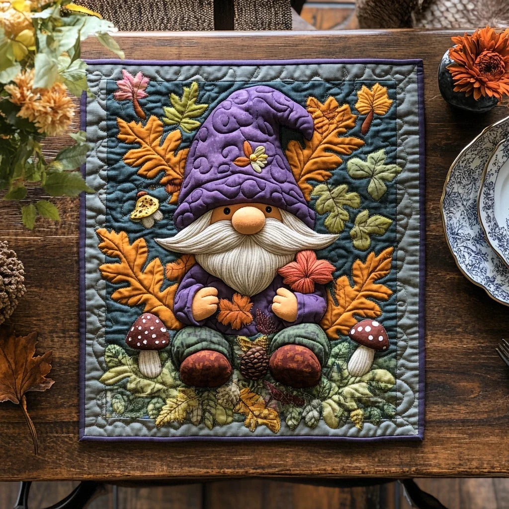 Harvest Gnome Quilted Table Topper
