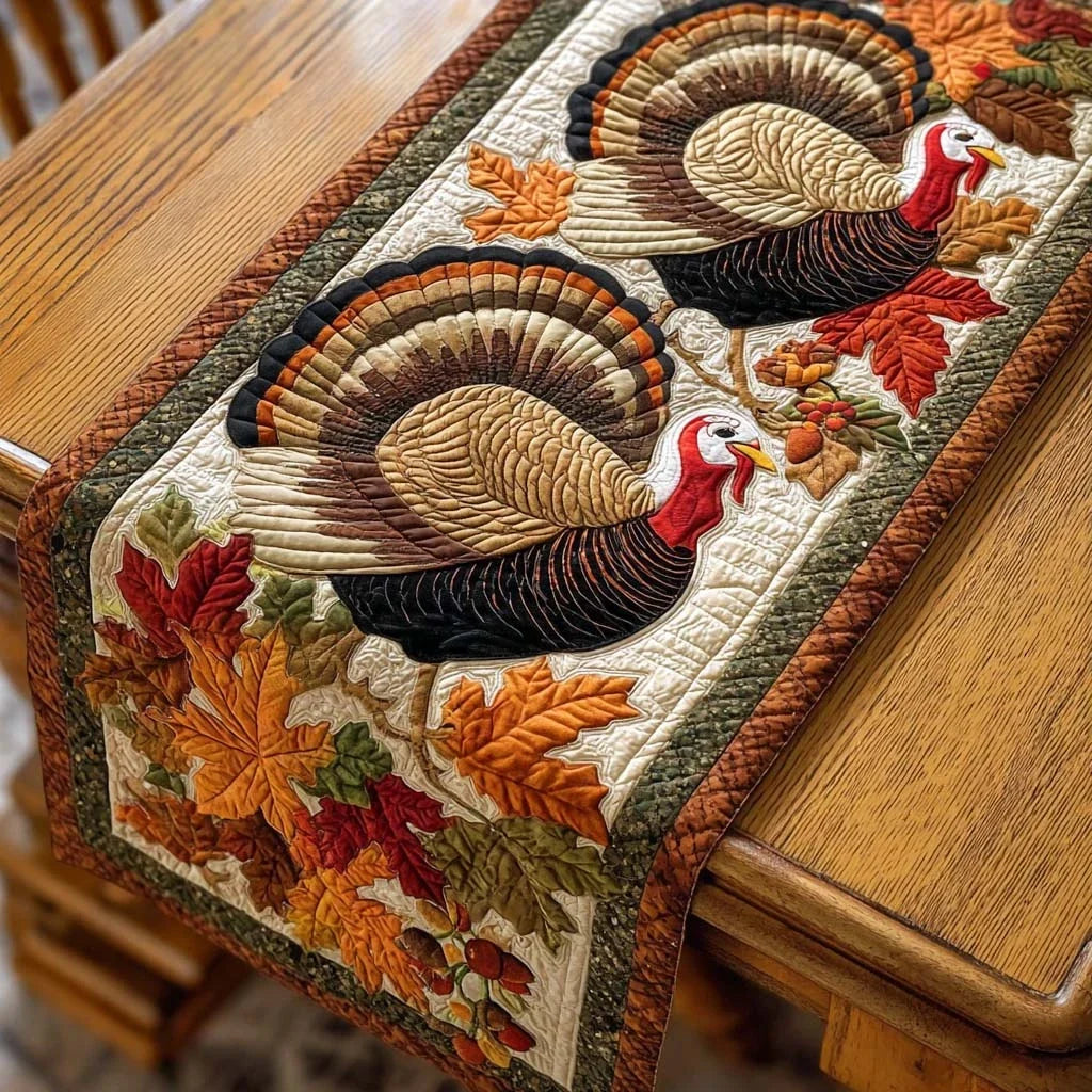 Harvest Gobble Path Quilted Table Runner
