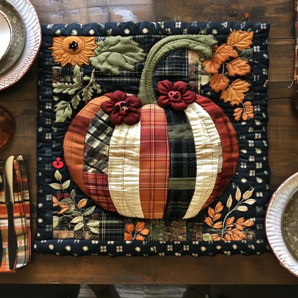 Harvest Home Joy Quilted Table Topper