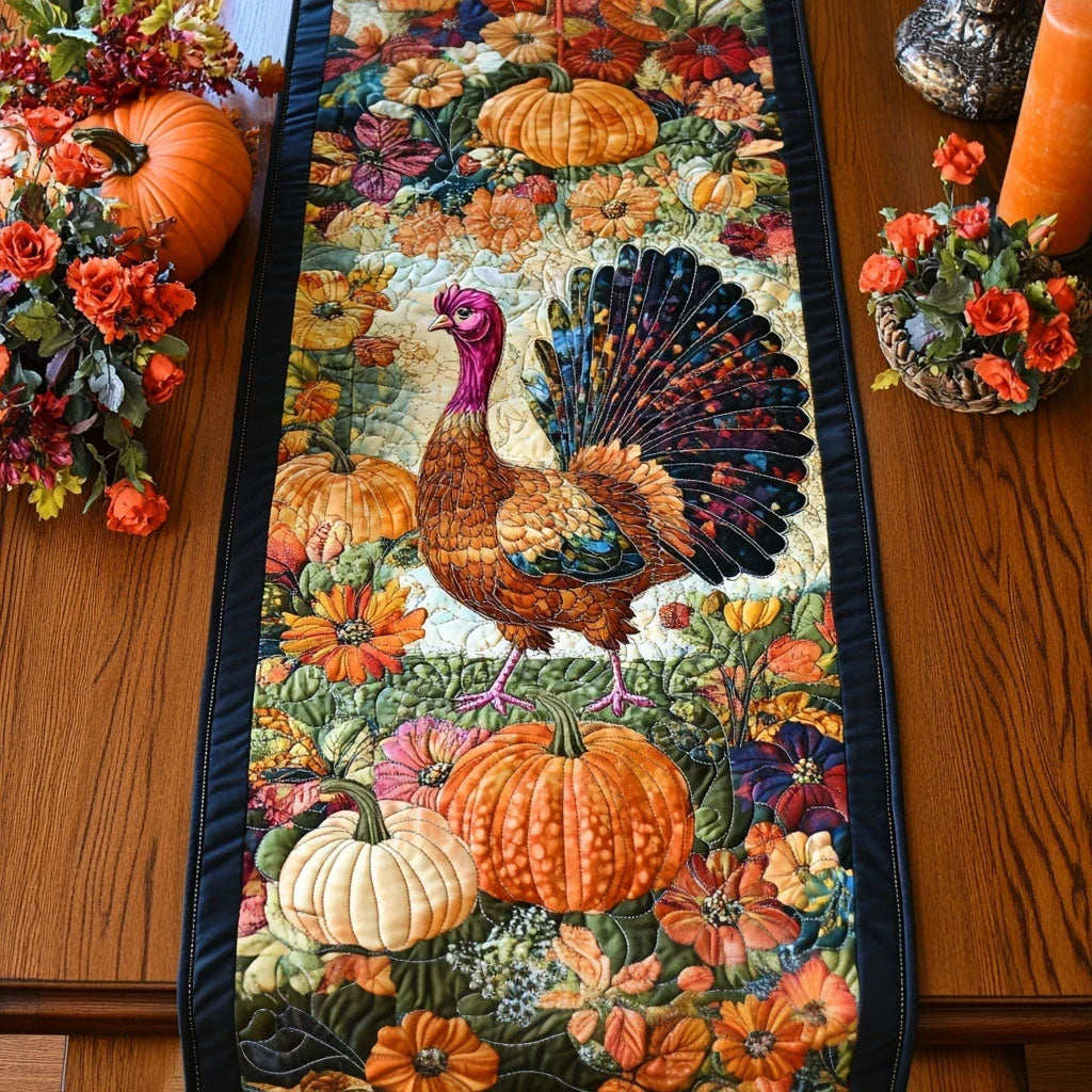 Harvest Turkey Quilted Table Runner