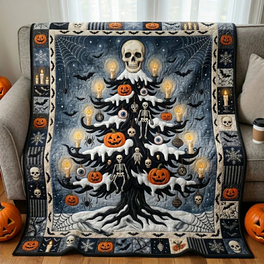 Haunted Halloween Tree Quilt Blanket