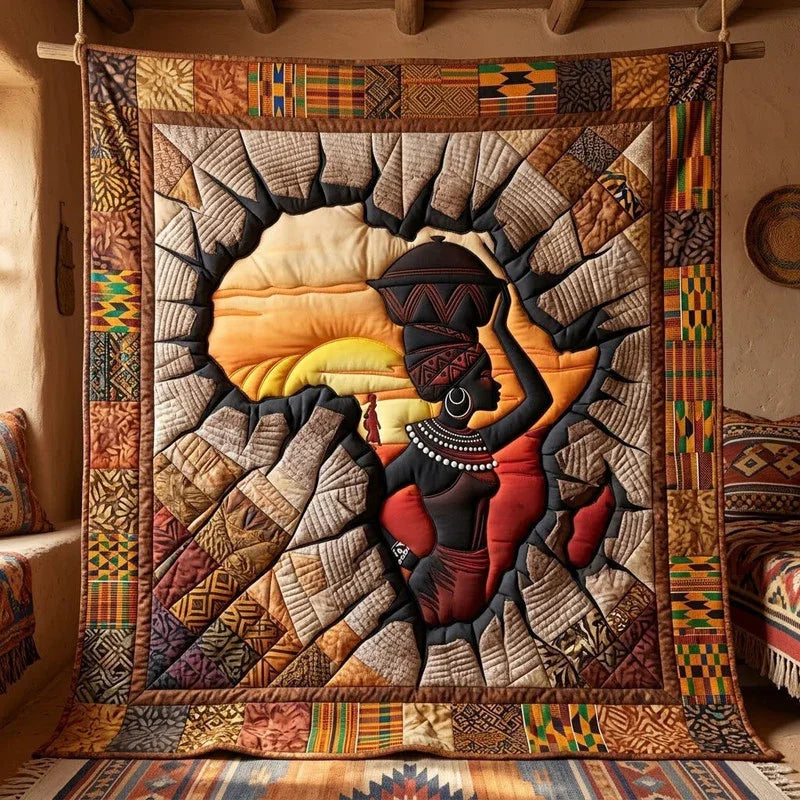Heart of Africa Quilt Blanket - Quilted Blanket by Wild and Way