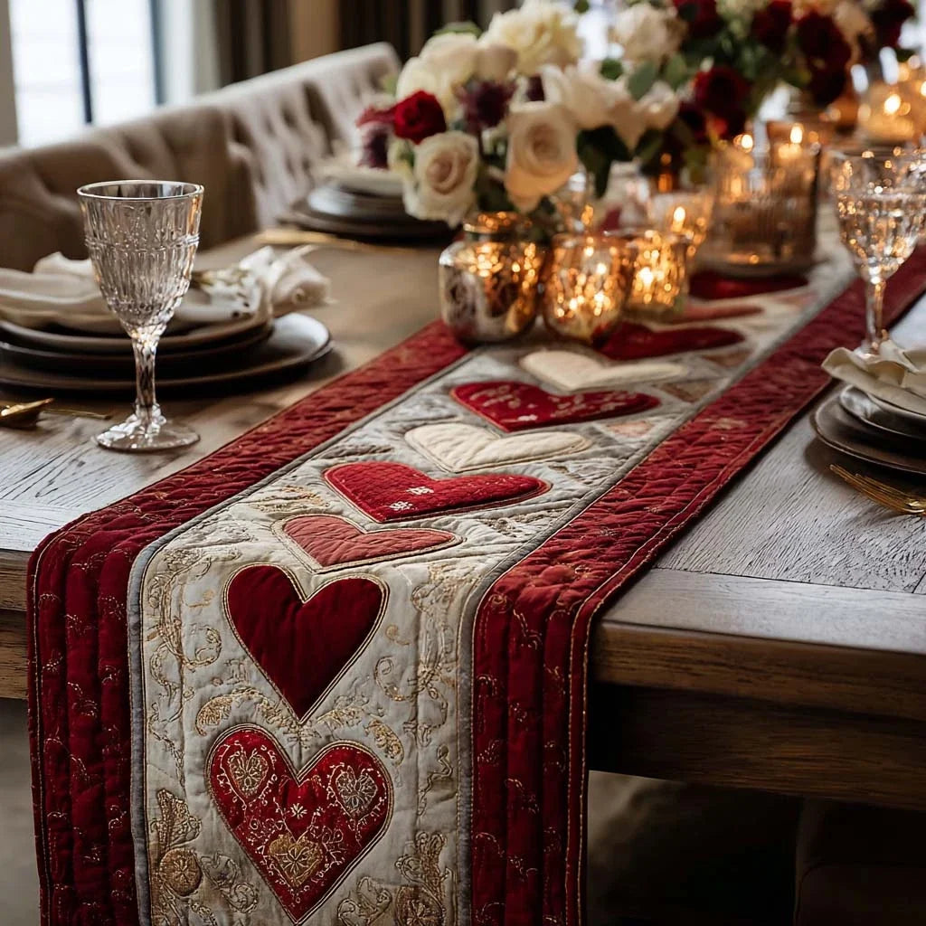 Heart Serenity Quilted Table Runner