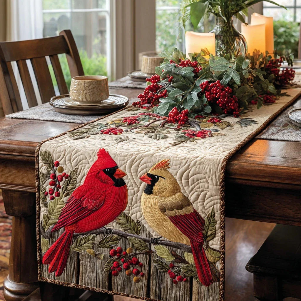 Hearthside Cardinals Quilted Table Runner