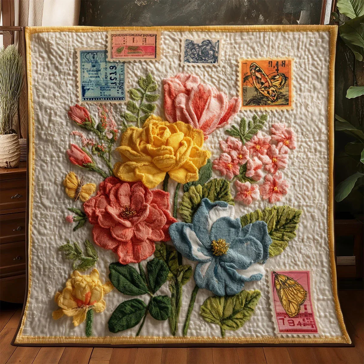 Heirloom Postal Garden Quilt Blanket