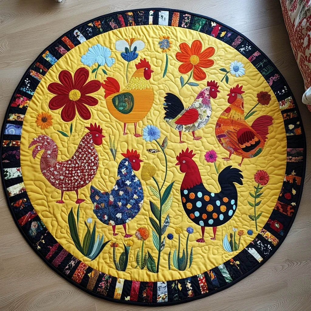 Hen Haven Quilted Round Mat