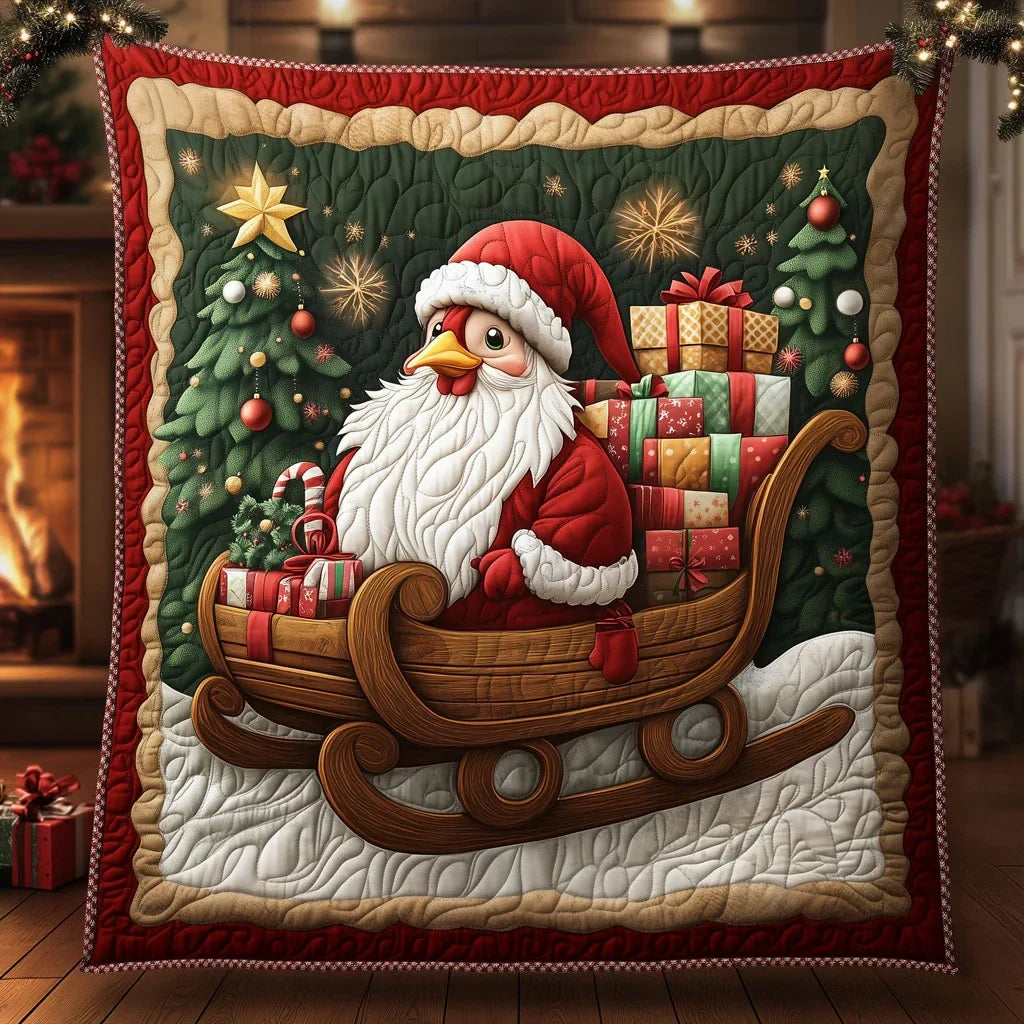 Hen-Ta Claus Quilt Blanket