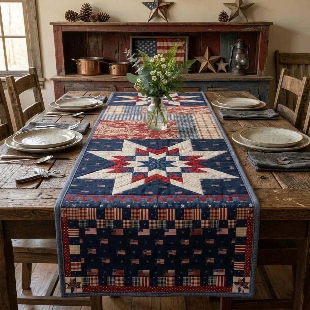 Heritage Star Quilted Table Runner