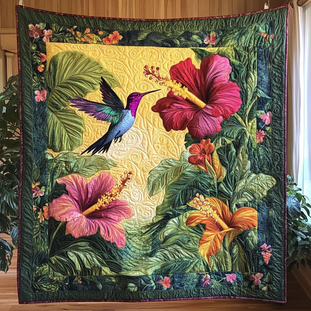 Hibiscus Dance Quilt Blanket