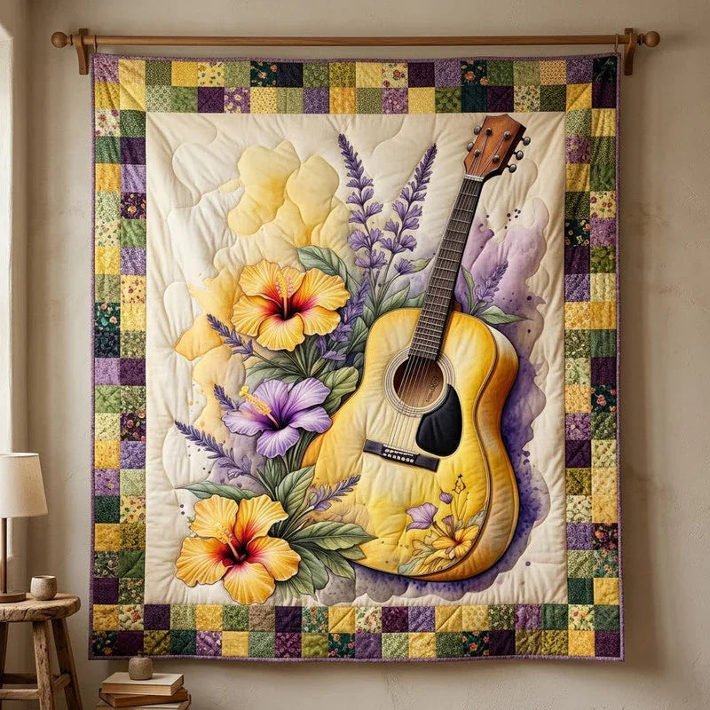 Hibiscus Sonata Quilt Blanket - Quilted Blanket by Wild and Way