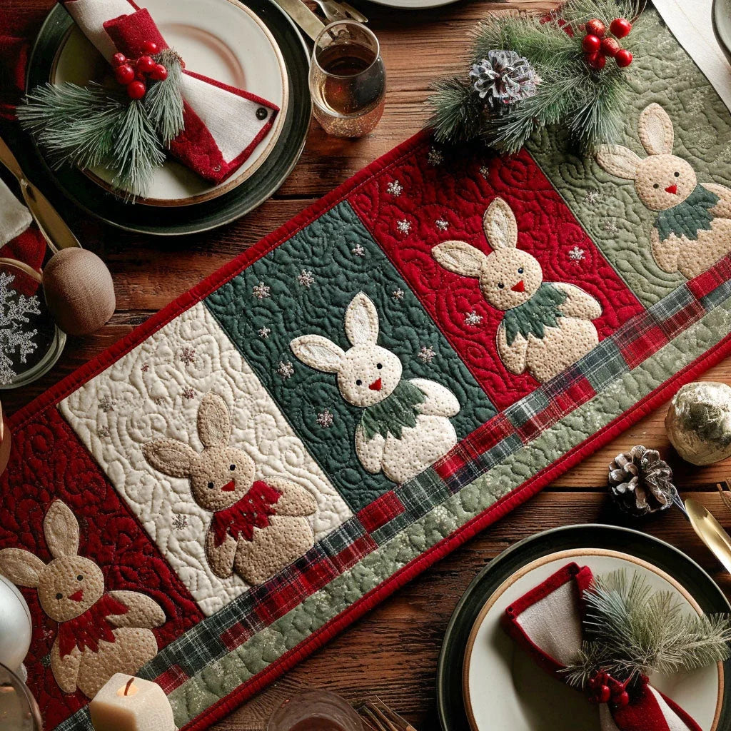 Holiday Bunny Quilted Table Runner