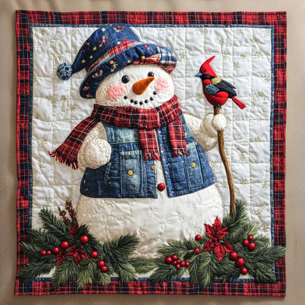 Holiday Cheer Snowman Quilt Blanket