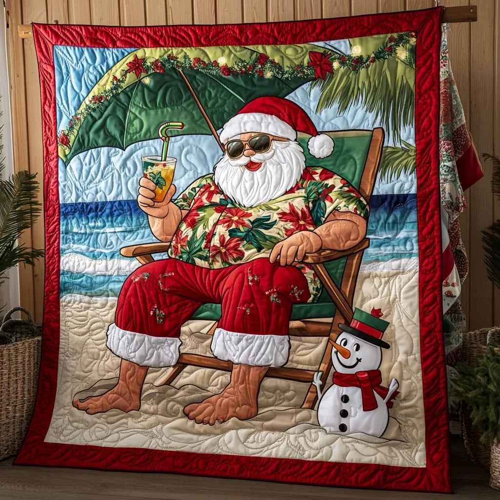 Holiday Santa Vibes Quilt Blanket
