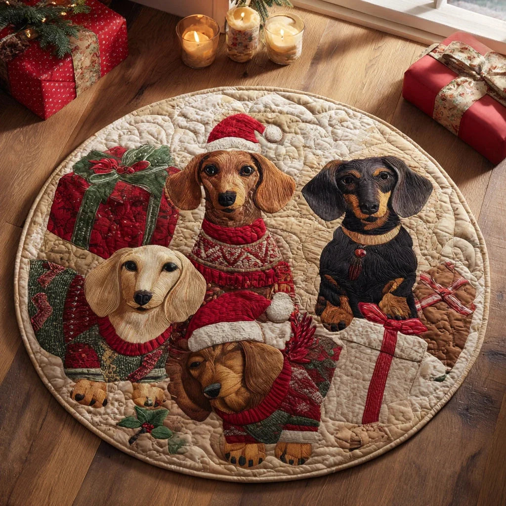Holly Hound Quilted Round Mat