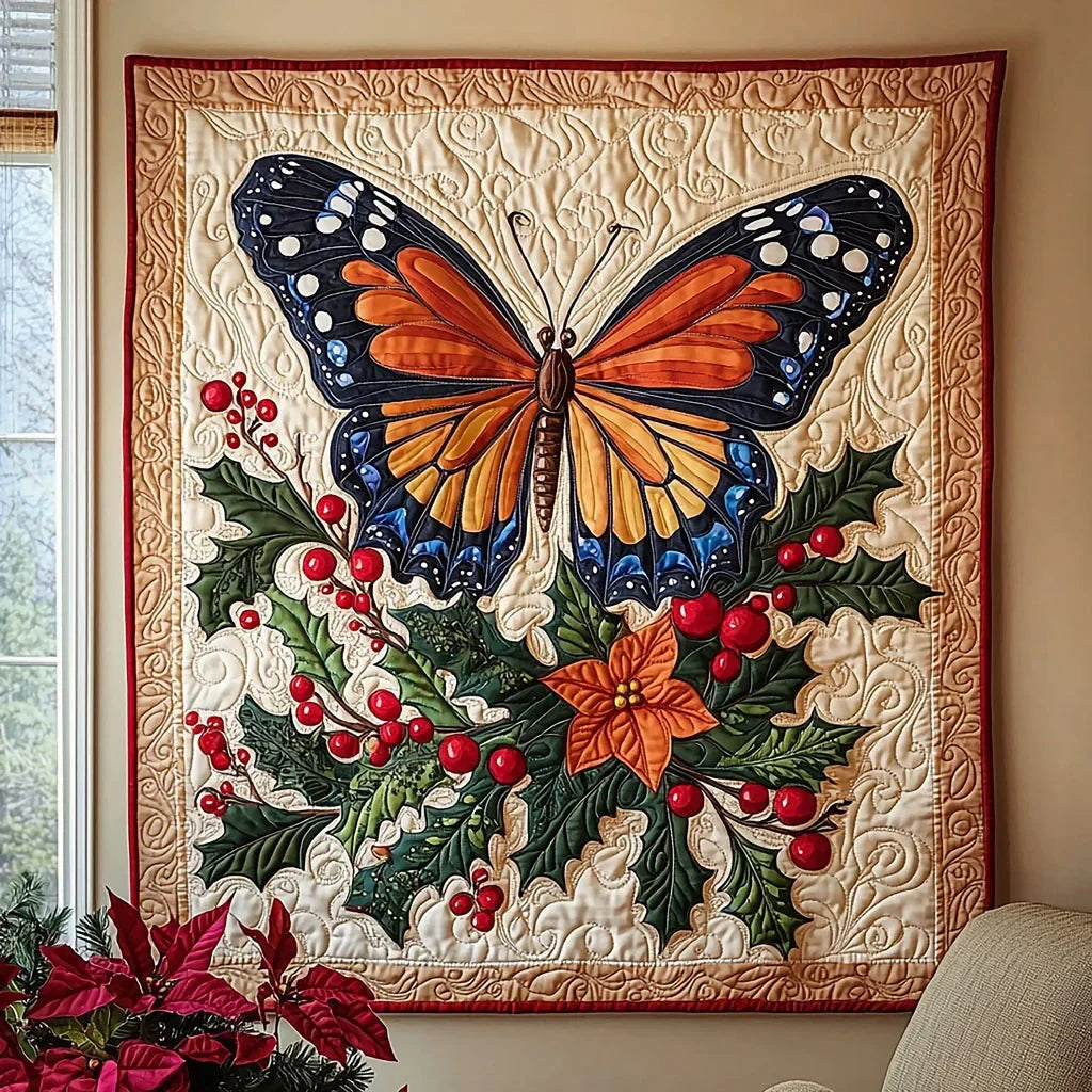 Holly Monarch Quilt Blanket