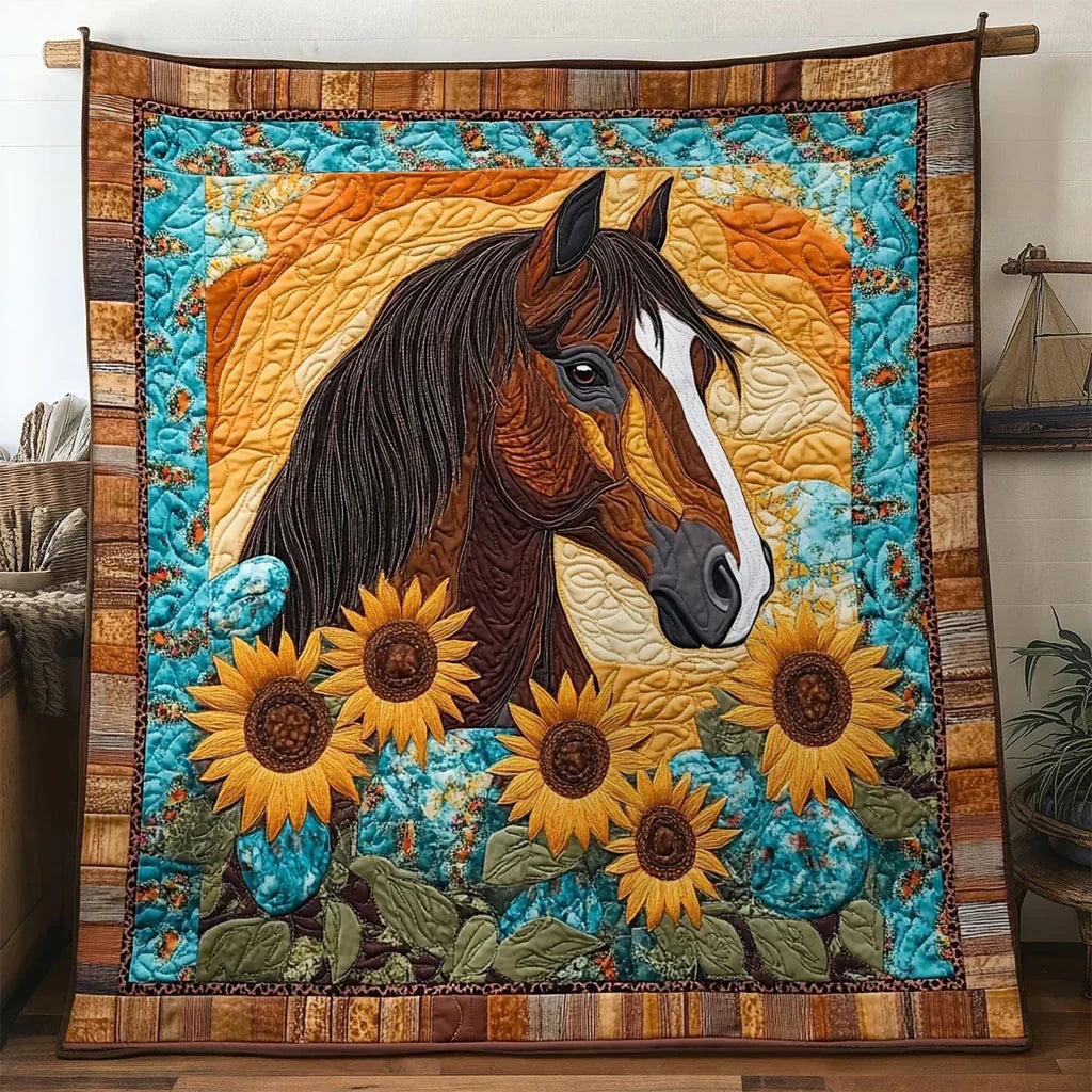 Horse Sunbound Quilt Blanket