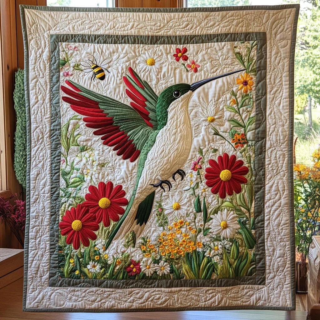 Hummingbird Flight Quilt Blanket