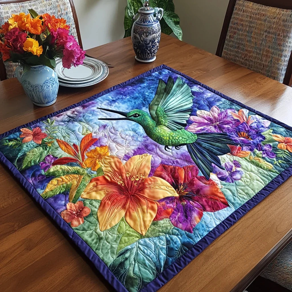 Hummingbird Magic Quilted Table Topper