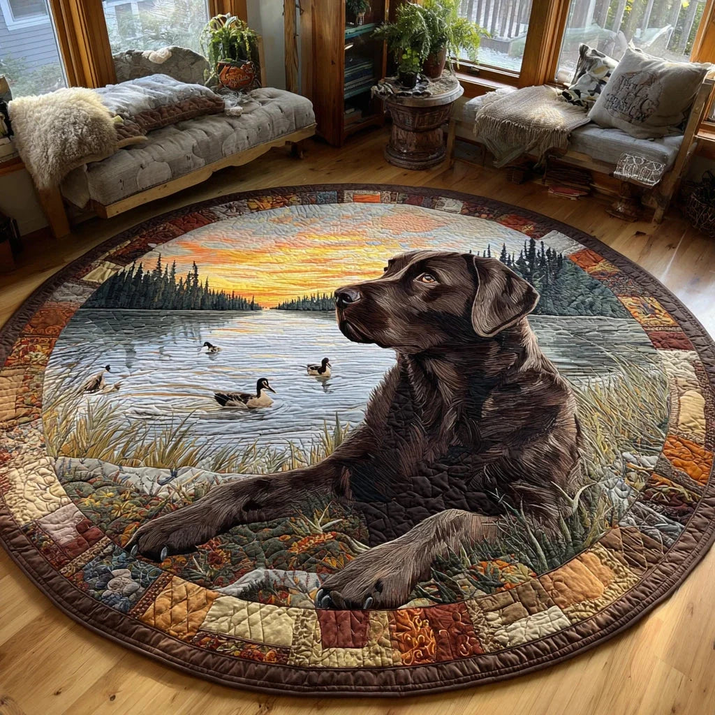 Hunting Companions Quilted Round Mat
