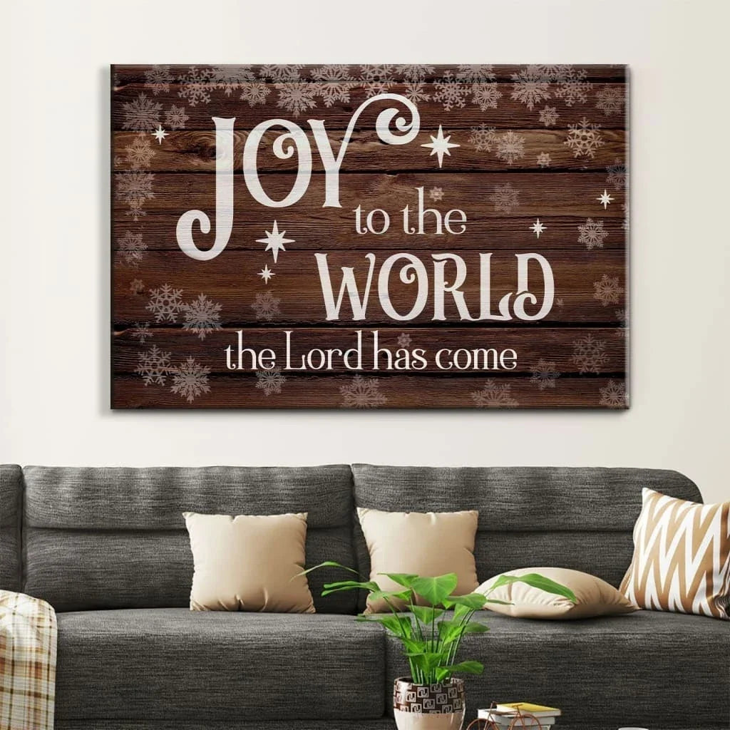 christian christmas wall art joy to the world the lord has come canvas (Landscape) (view 4)
