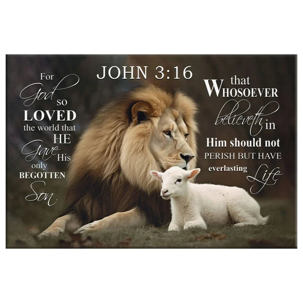 john 3 16 wall art for god so loved the world john 3 16 kjv canvas print (Landscape) (view 4)