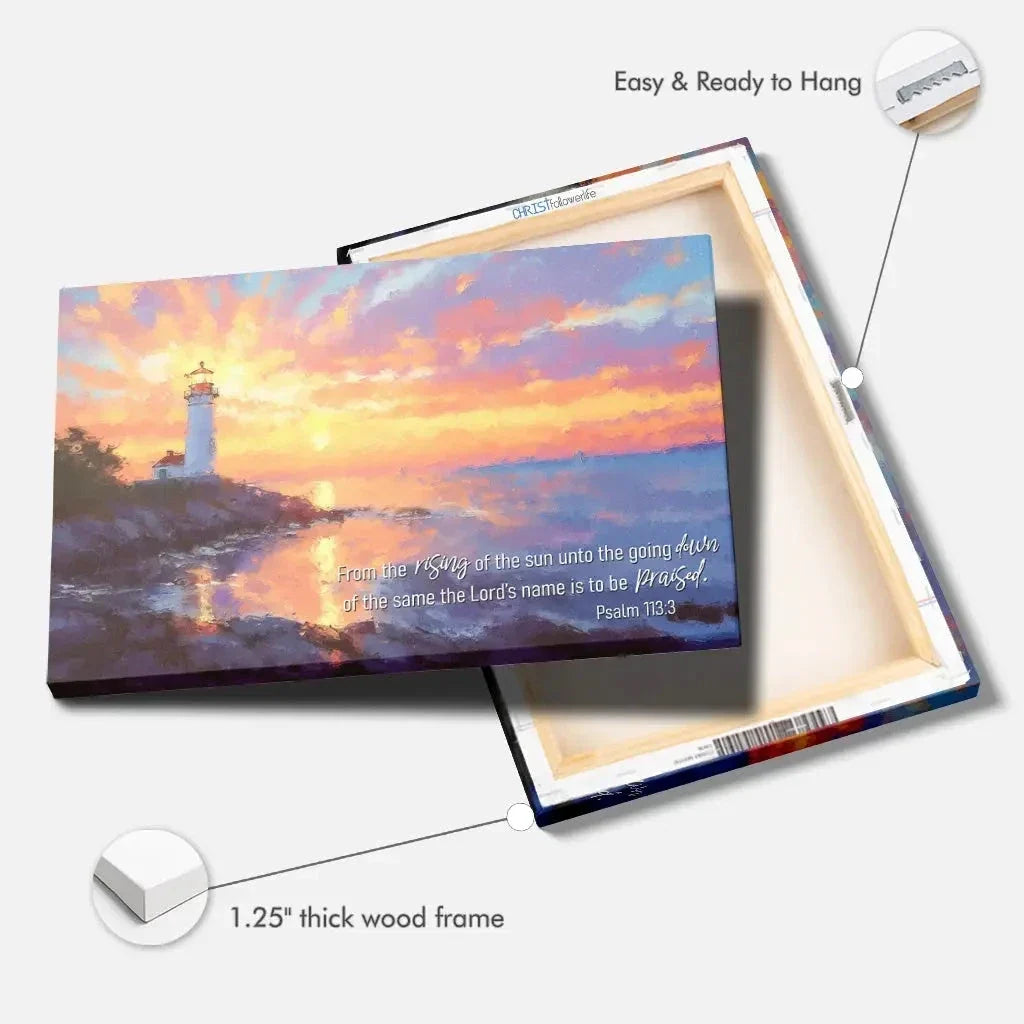 psalm 113 3 from the rising of the sun wall art canvas (Landscape) (view 6)