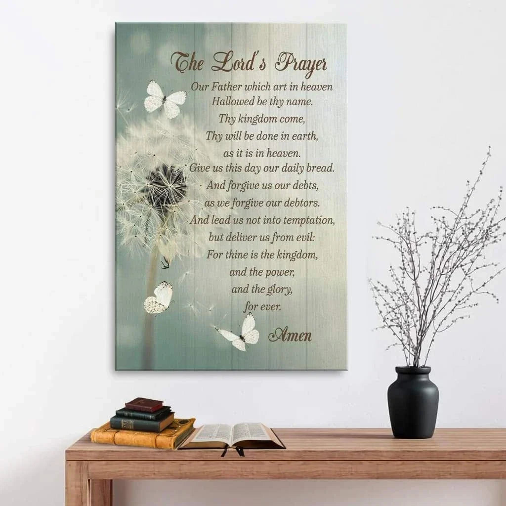 dandelion the lord s prayer wall art canvas (Landscape) (view 5)
