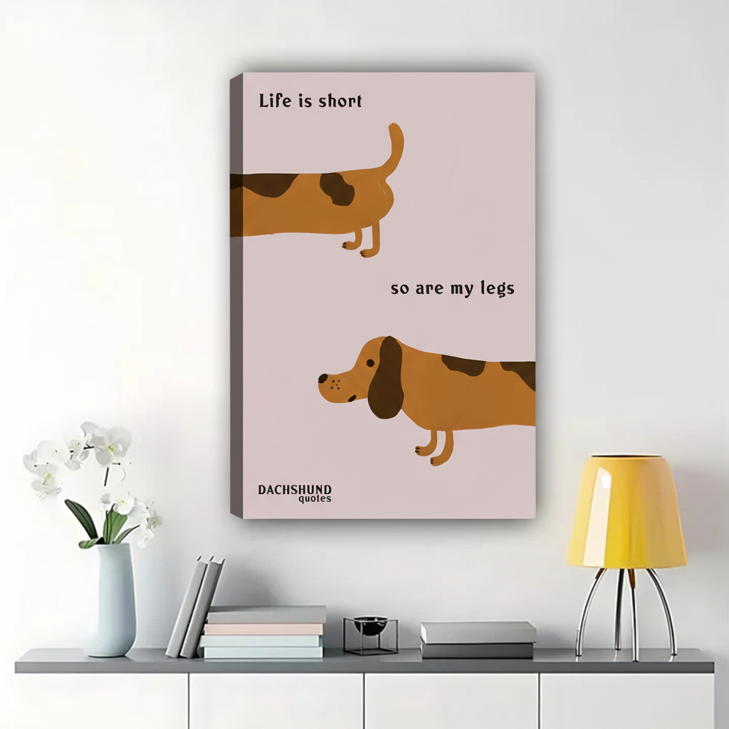 Life Is Short So Are My Legs Dachshund Wall Art - Funny Dog Canvas Print