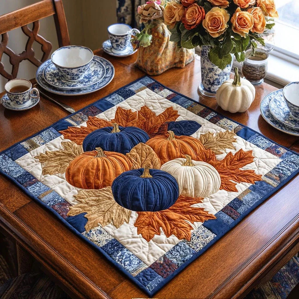 Indigo Autumn Table Topper