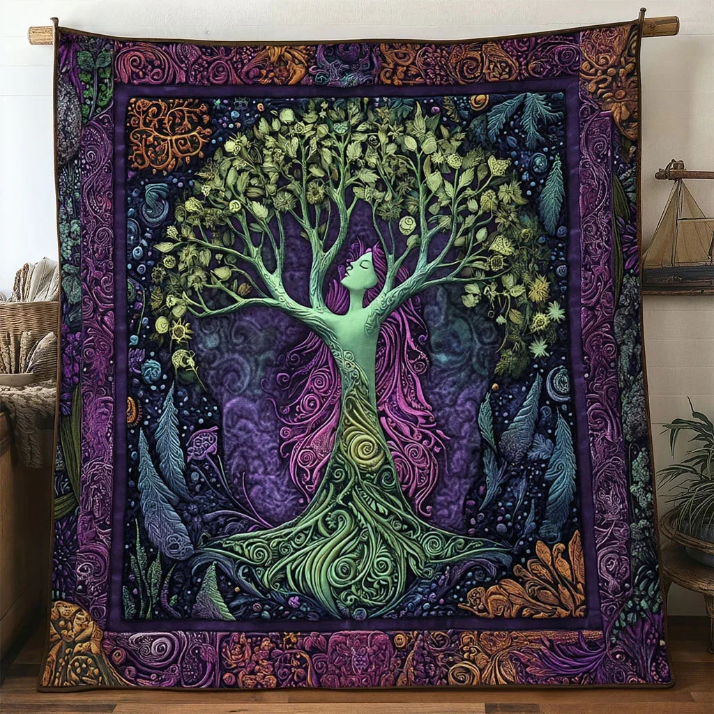 Inner Light Tree Of Life Quilt Blanket