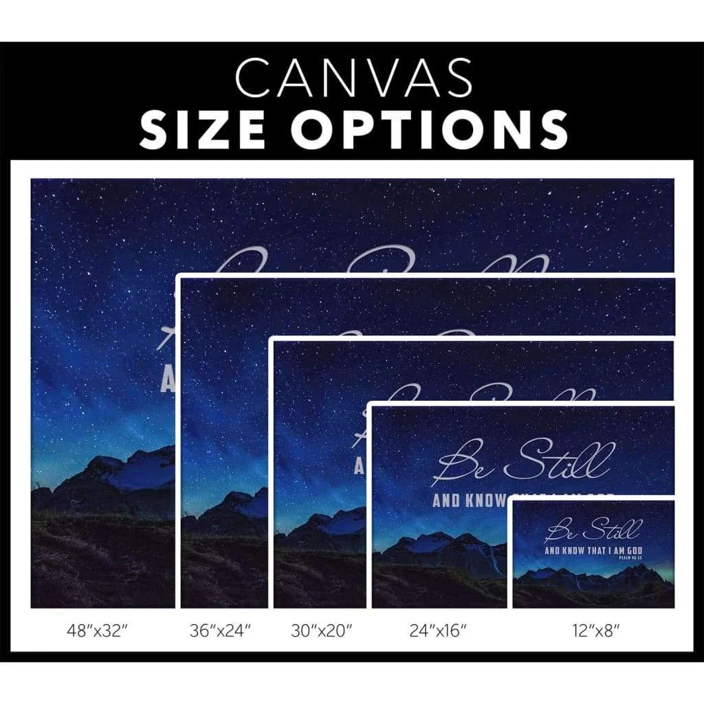 psalm 46 10 be still know that i am god mountain stars wall art canvas (Landscape) (view 4)