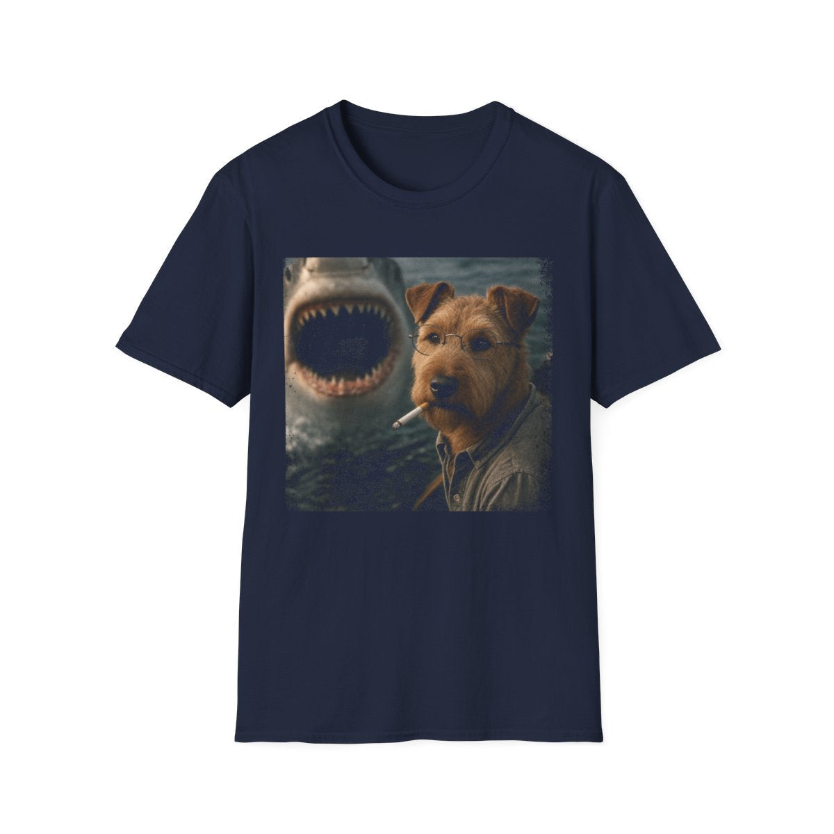Irish Terrier and Shark Tee