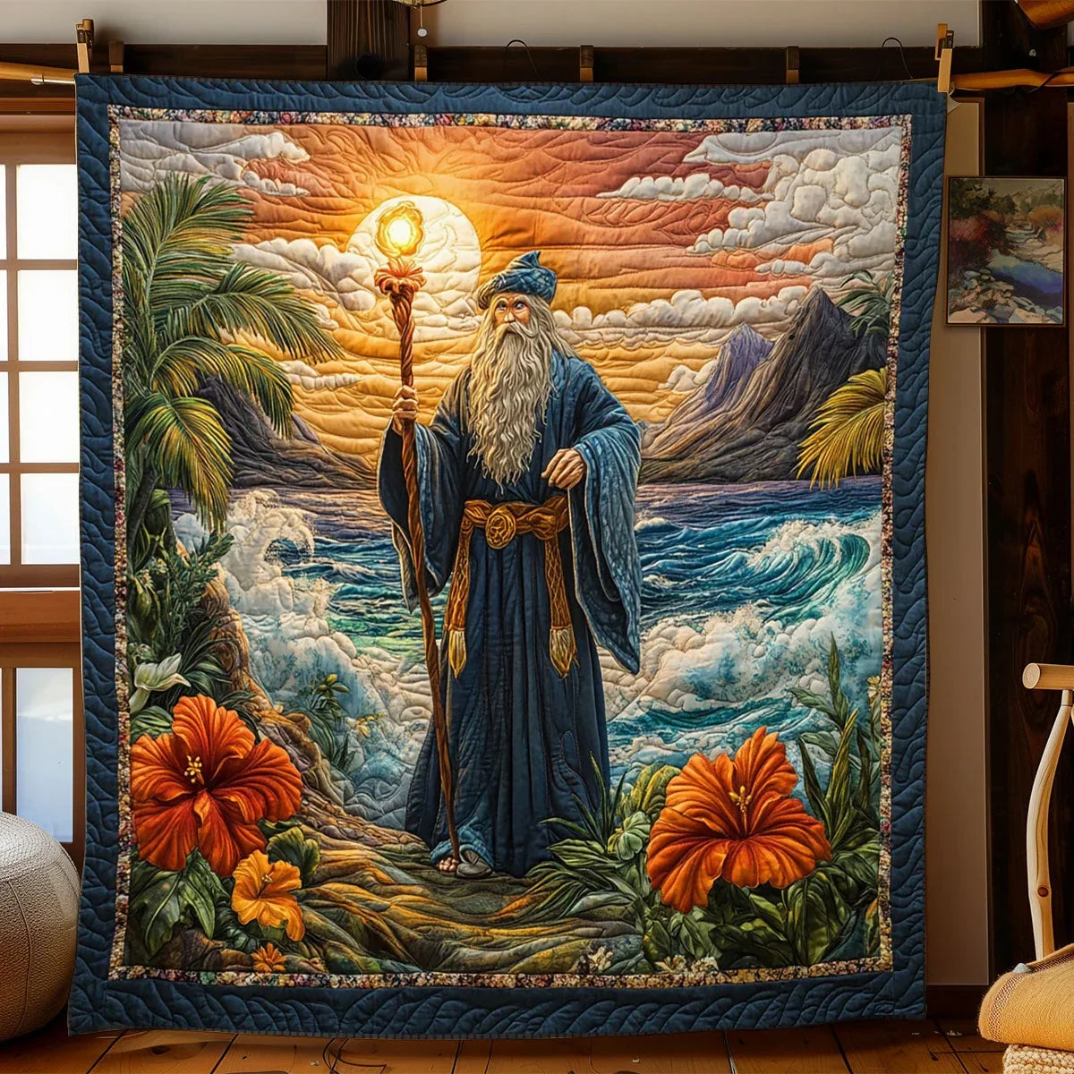Island Sorcerer Sunset Quilt Blanket