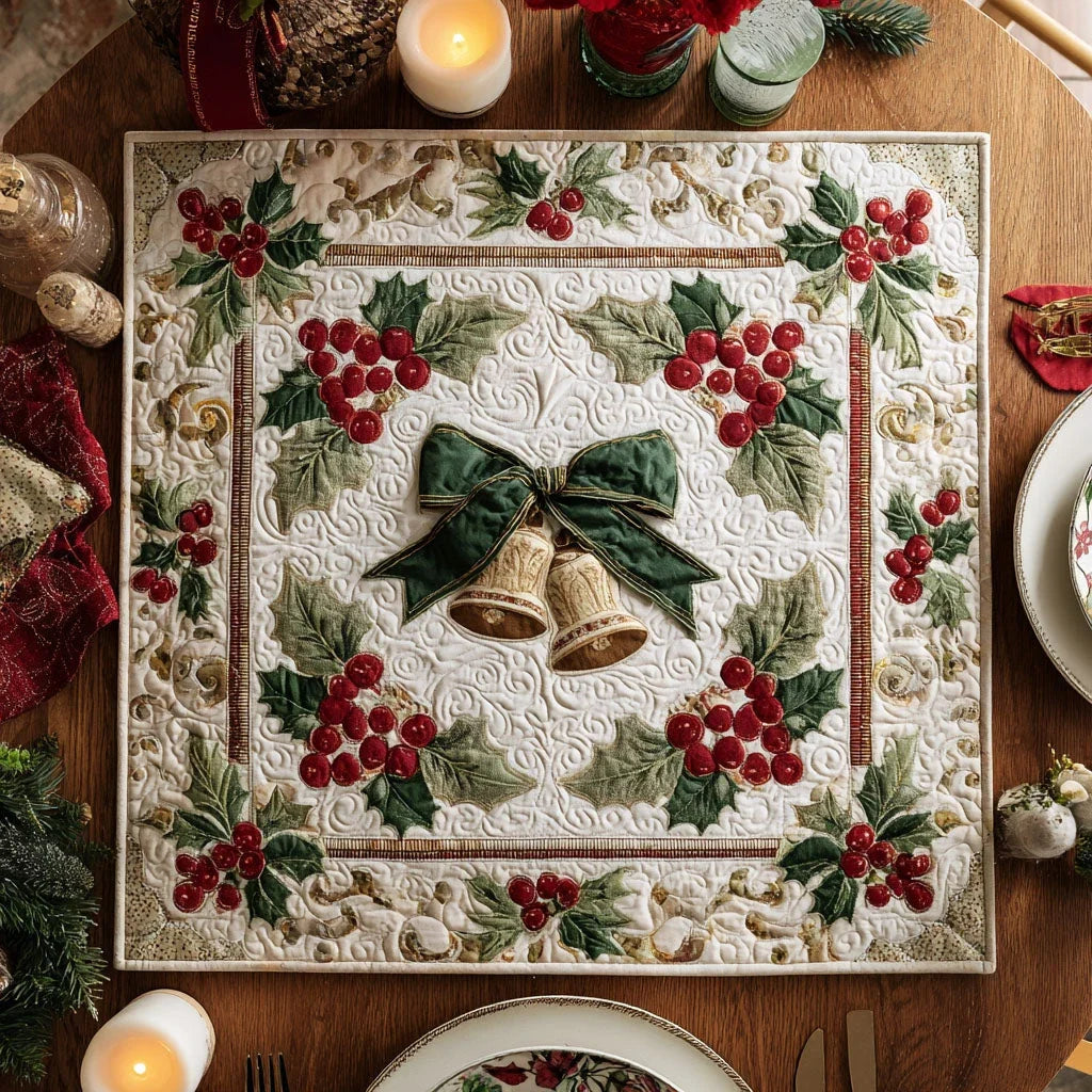 Jingle Bells Quilted Table Topper