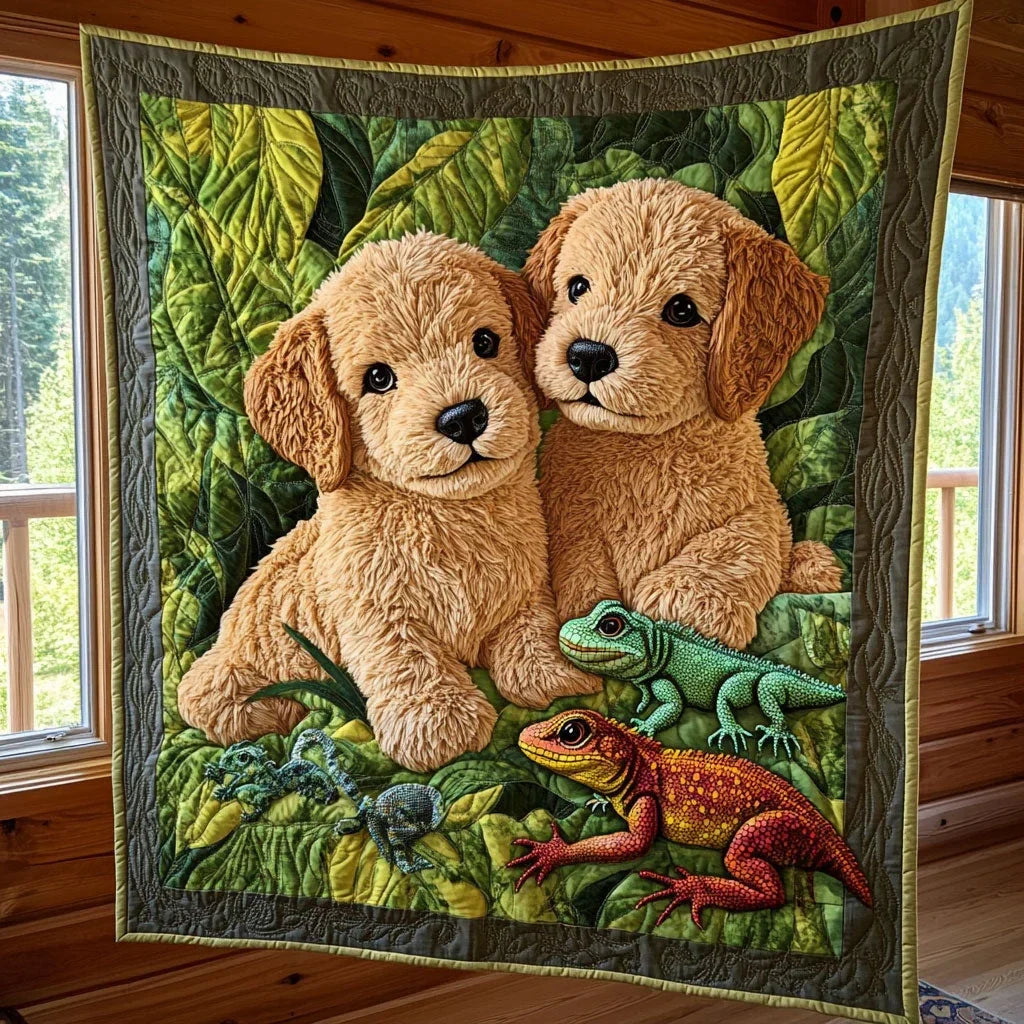 Jungle Pups Quilt Blanket