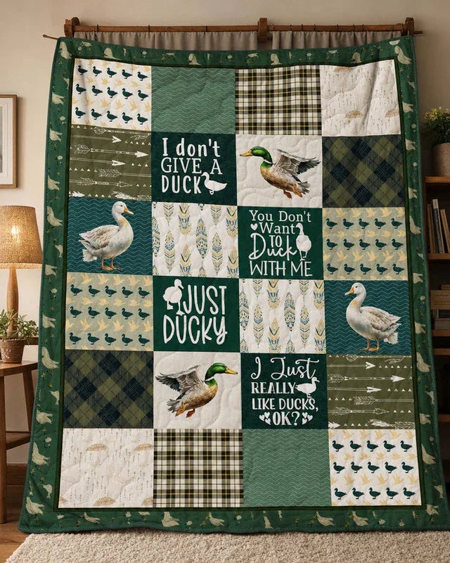 Just Ducky Quilt Blanket - Quilted Blanket by Wild and Way