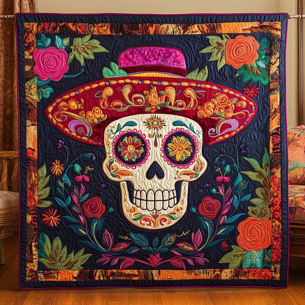 La Calavera Real Quilt Blanket