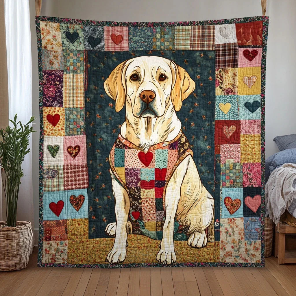 Labrador Patchwork Quilt Blanket